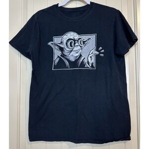 Star Wars Yoda T Shirt Licensed Sci-Fi Movie Retro Classic‎ Jedi Tee Black Sz M